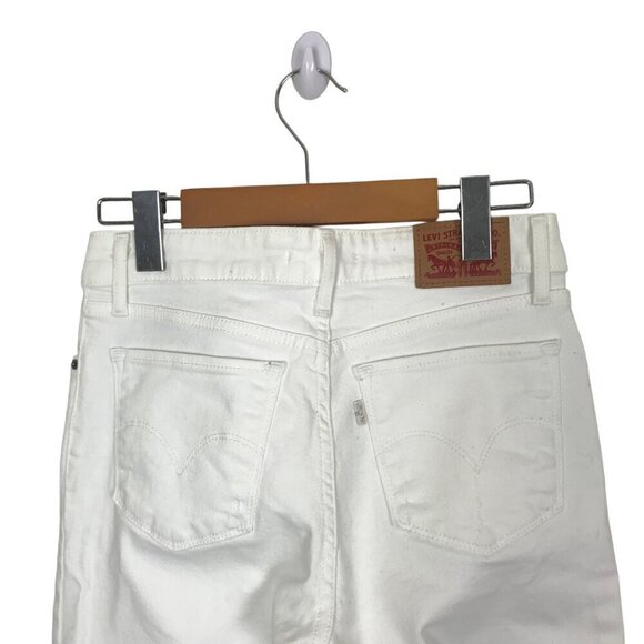 Levi's 711 Filiforme White 5 Pocket Slightly Distressed Size 27 - Picture 6 of 8